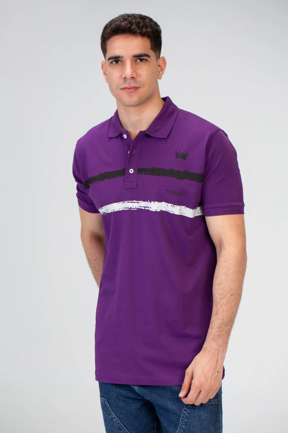 Mens Slim Fit Polo T-Shirt With Front Print