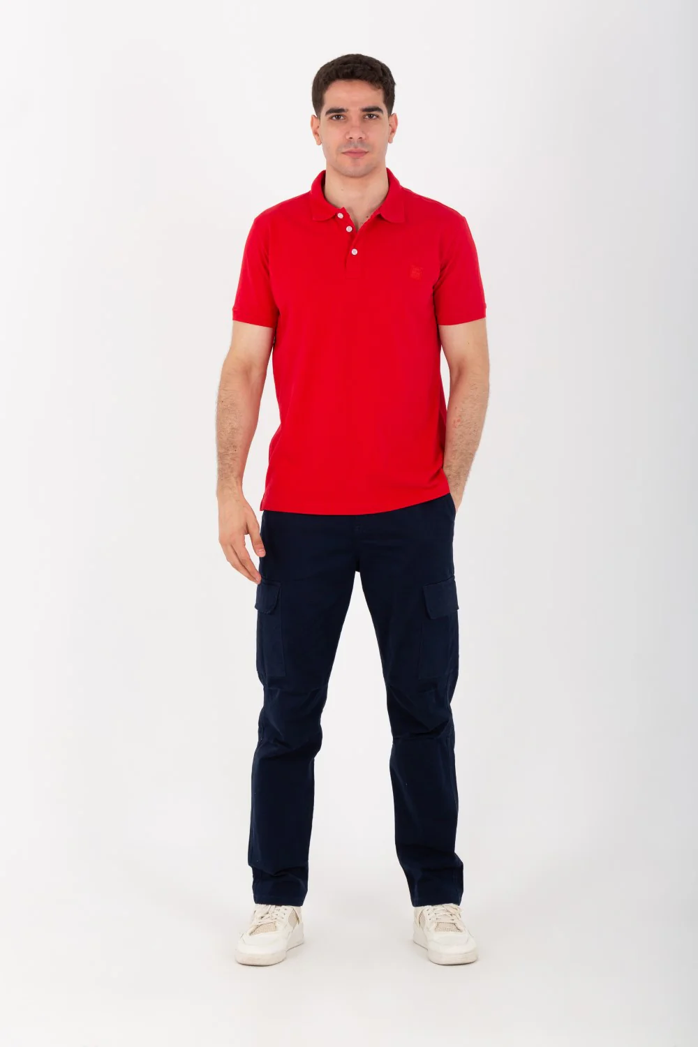 Mens Slim Fit Polo T-Shirt With Short Sleeves And Badge Tomato On The Front - Image 6
