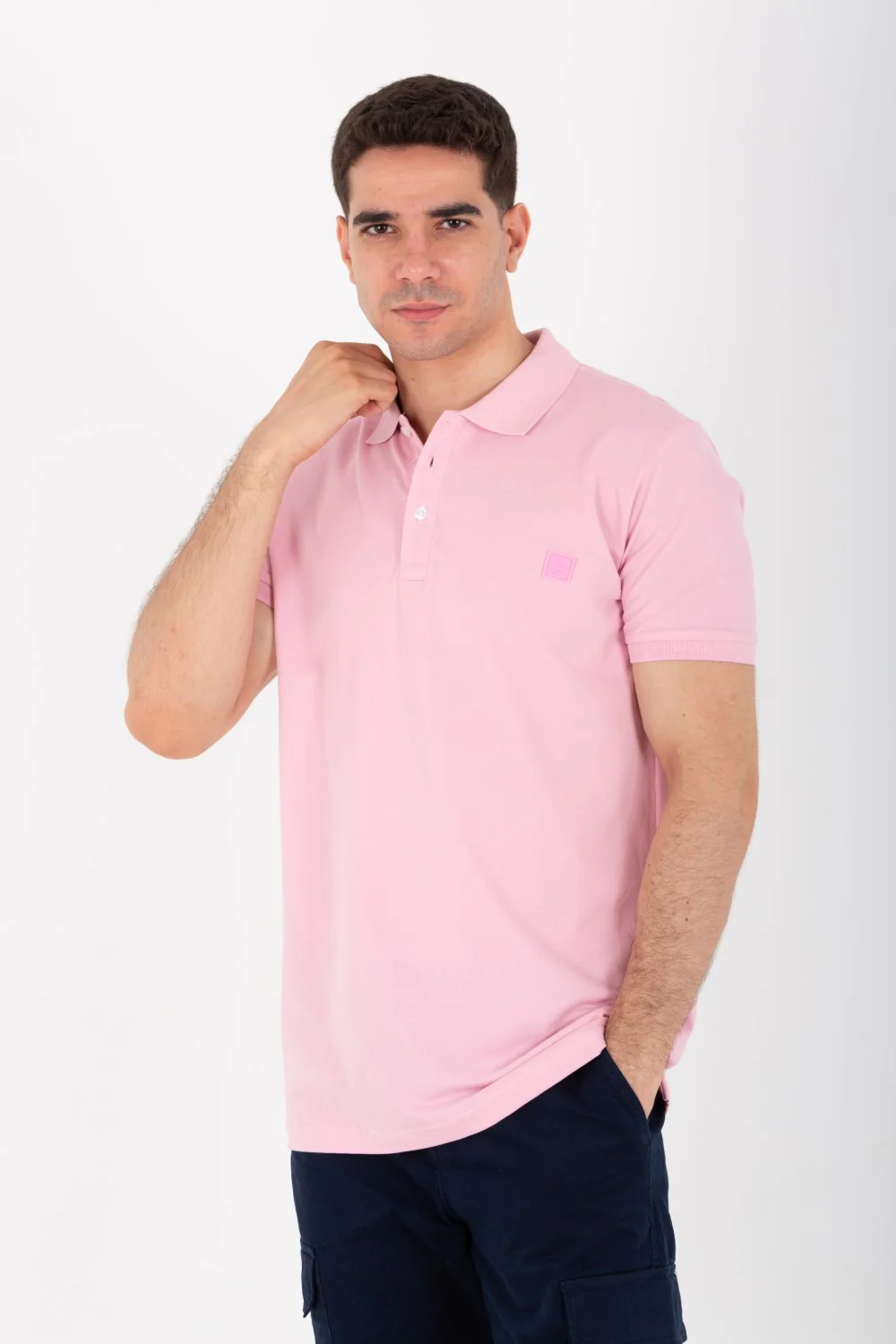 Mens Slim Fit Polo T-Shirt With Short Sleeves And Badge Tomato On The Front - Image 7