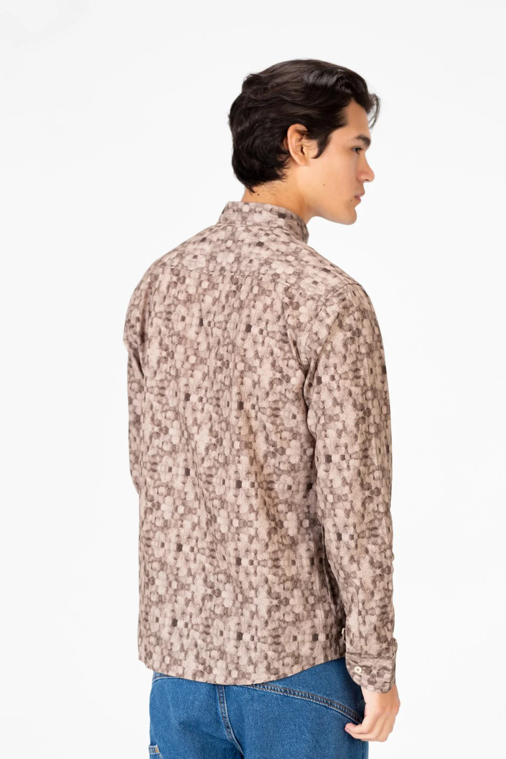Men's Slim Fit Printed Jakar Long Sleeve Shirt - Image 2