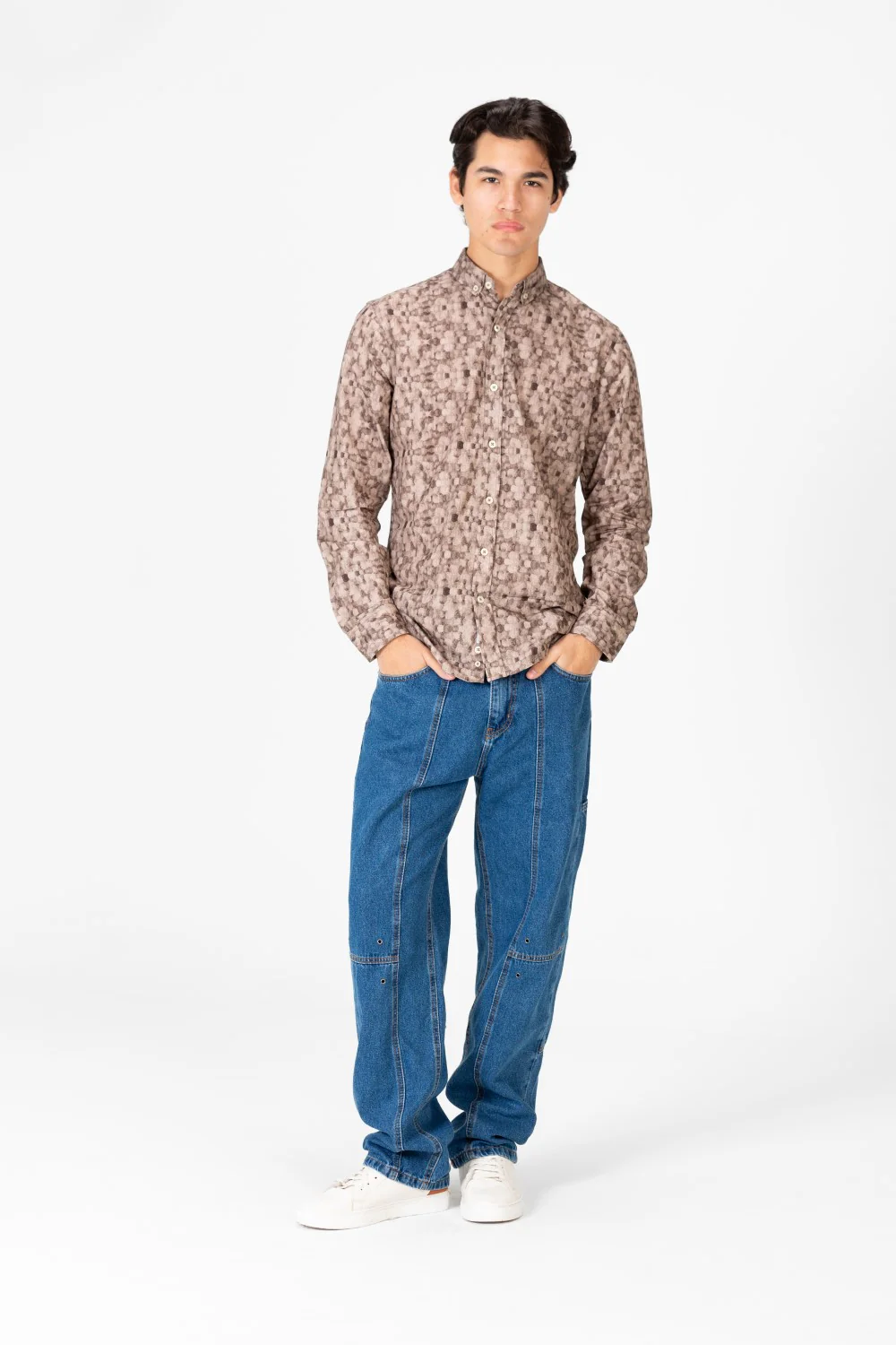 Men's Slim Fit Printed Jakar Long Sleeve Shirt - Image 4