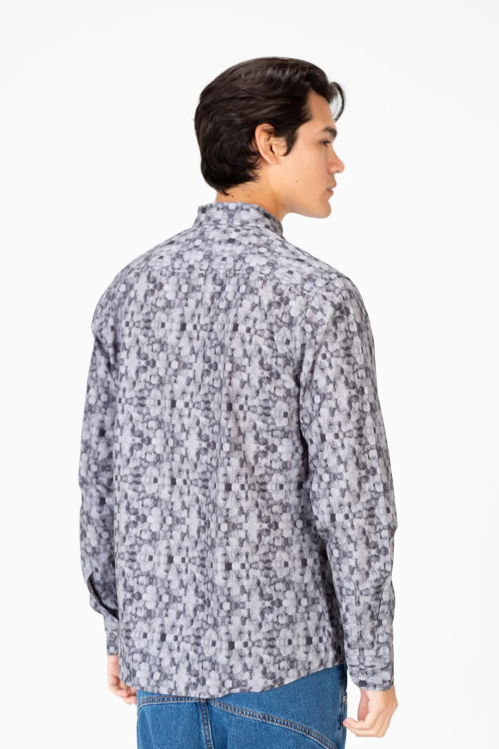 Men's Slim Fit Printed Jakar Long Sleeve Shirt - Image 6