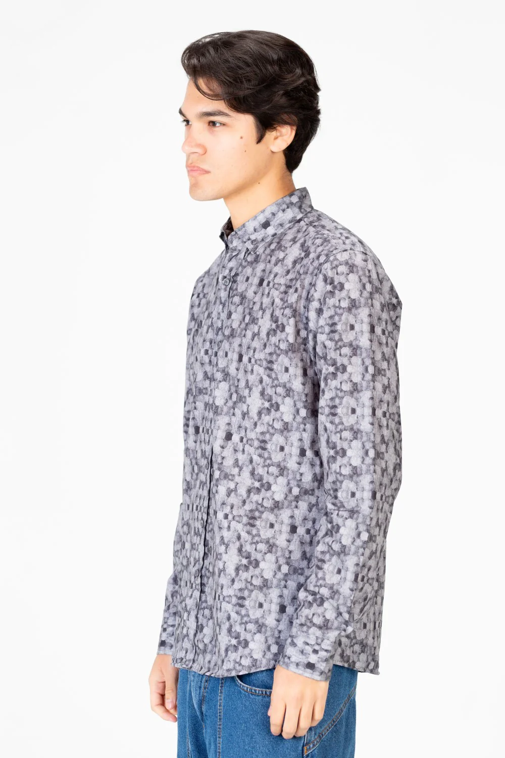 Men's Slim Fit Printed Jakar Long Sleeve Shirt - Image 7