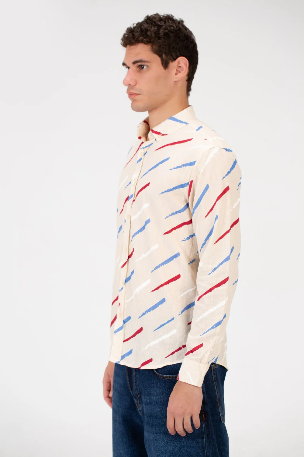 Men's Slim Fit Printed Jakar Shirt - Image 3