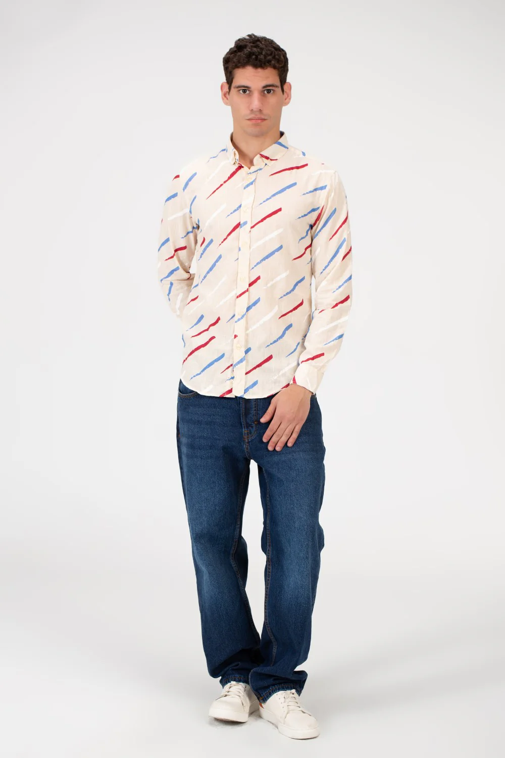 Men's Slim Fit Printed Jakar Shirt - Image 4