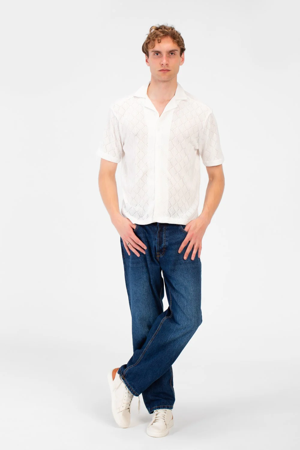Men's Slim Fit Sheer Short Sleeve Mesh Shirt In Modern Design - Image 12