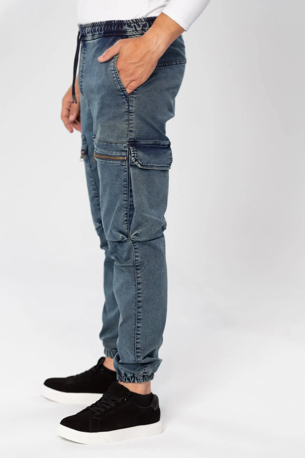 Men's Slim Fit Sherwal Jeans Pants With Front Zipper Pockets - Image 11