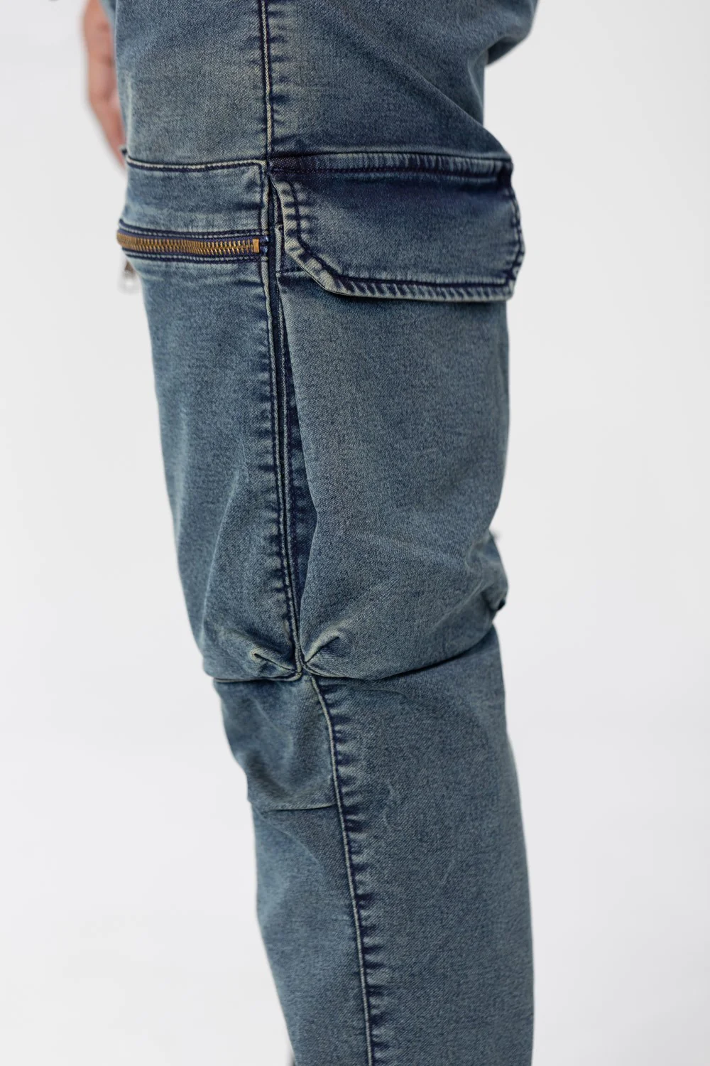 Men's Slim Fit Sherwal Jeans Pants With Front Zipper Pockets - Image 12