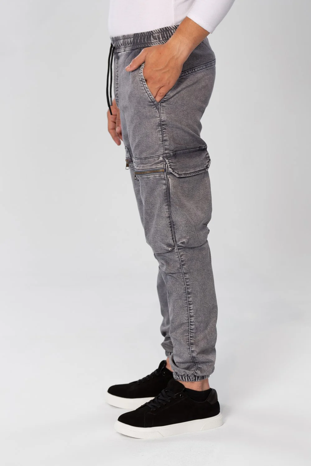 Men's Slim Fit Sherwal Jeans Pants With Front Zipper Pockets - Image 15