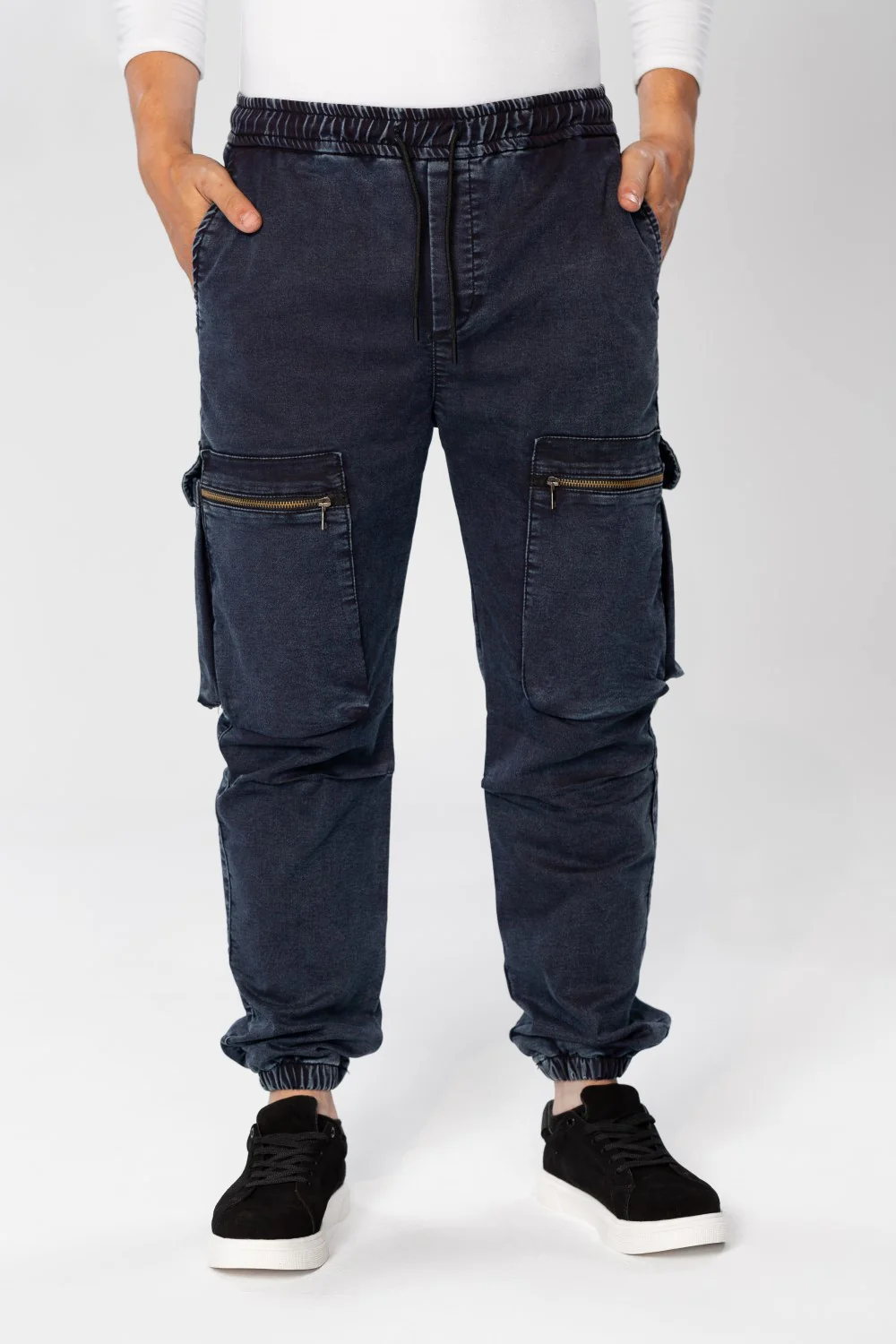 Men's Slim Fit Sherwal Jeans Pants With Front Zipper Pockets - Image 17