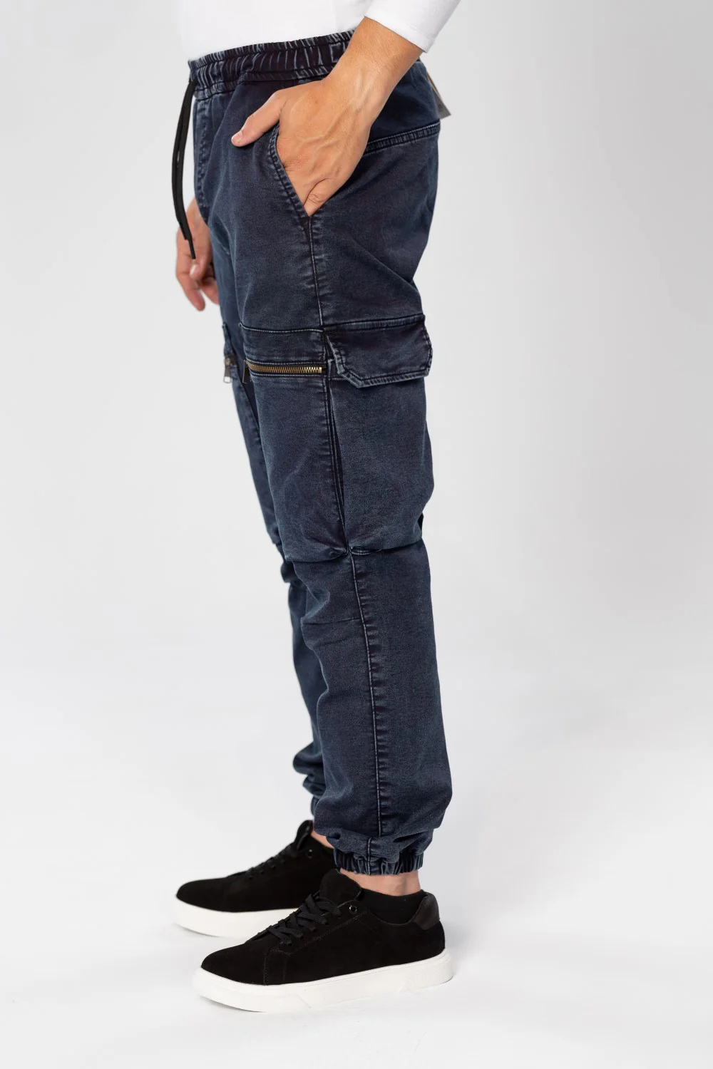 Men's Slim Fit Sherwal Jeans Pants With Front Zipper Pockets - Image 19