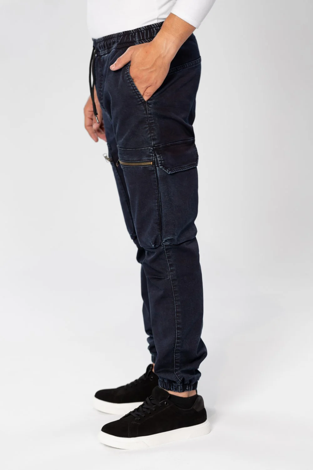 Men's Slim Fit Sherwal Jeans Pants With Front Zipper Pockets - Image 3