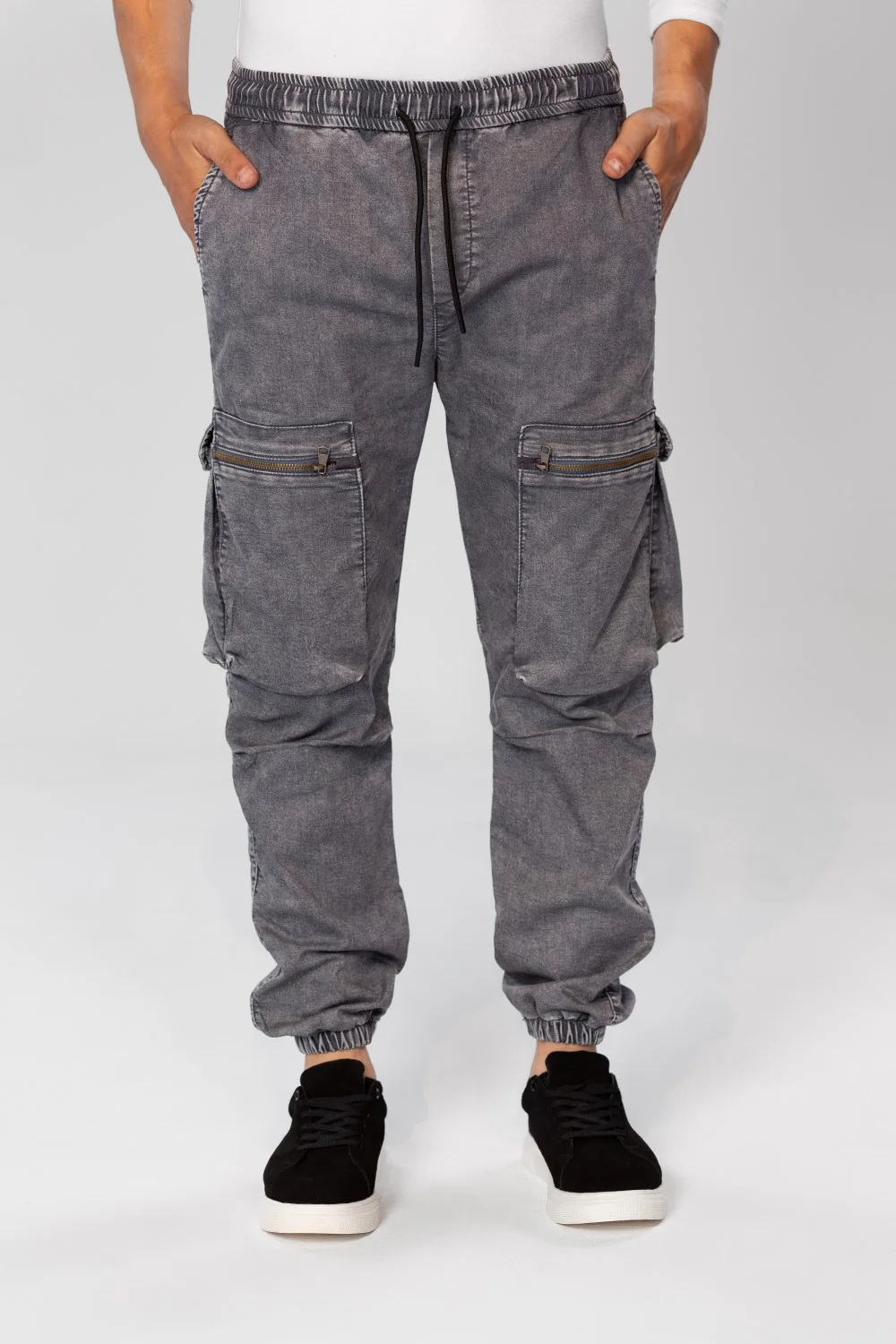 Men's Slim Fit Sherwal Jeans Pants With Front Zipper Pockets - Image 5