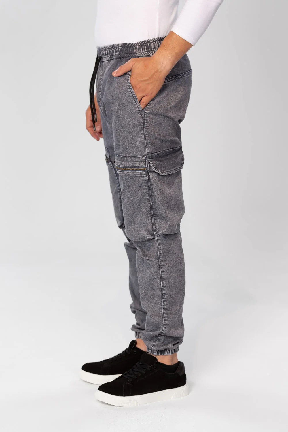 Men's Slim Fit Sherwal Jeans Pants With Front Zipper Pockets - Image 7