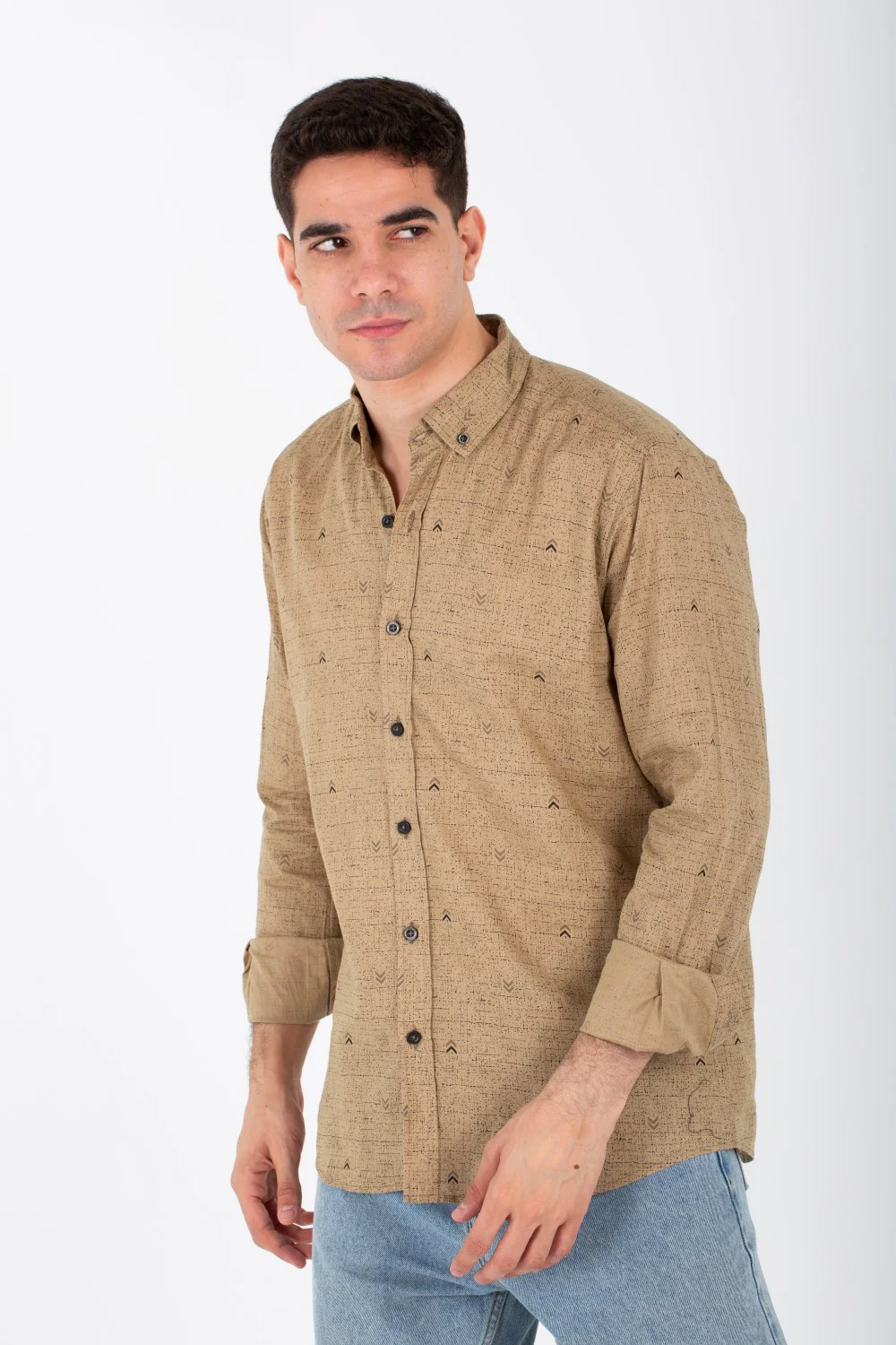 Mens Slim Fit Shirt Printed With Poplin Material And Long Sleeves - Image 3
