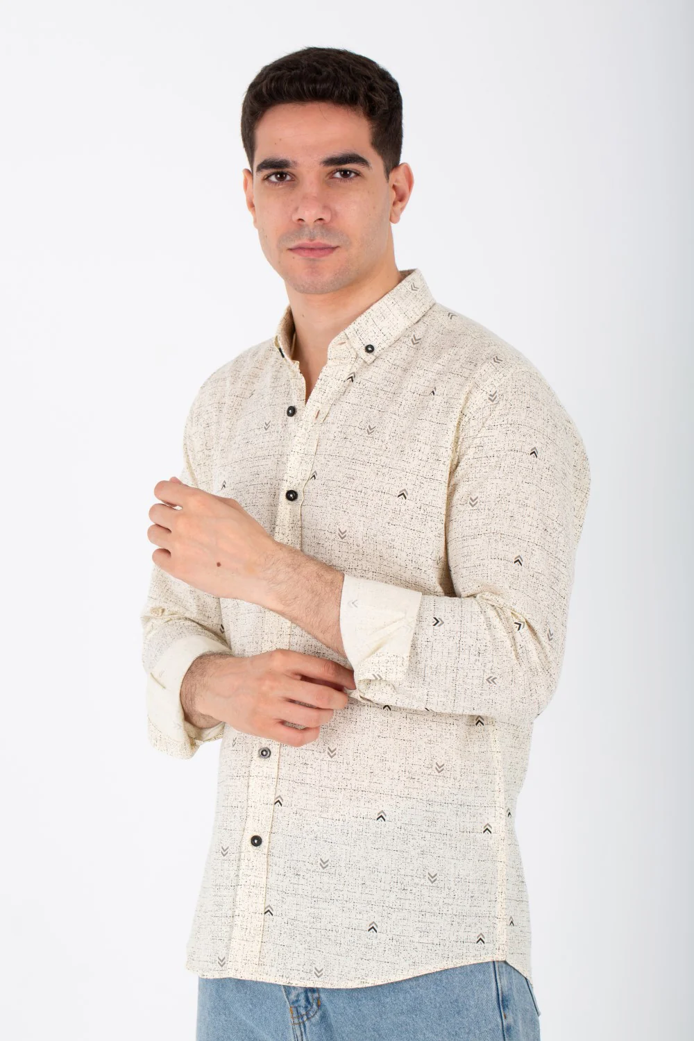 Mens Slim Fit Shirt Printed With Poplin Material And Long Sleeves - Image 6