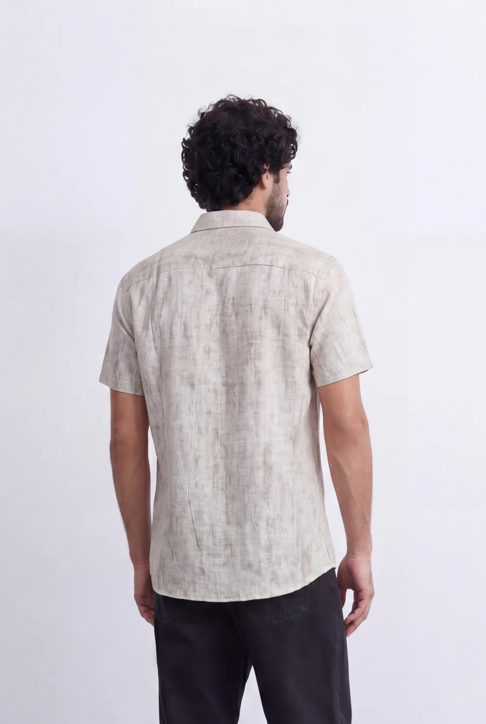 Men's Slim Fit Short Sleeve Jacquard Shirt Lightweight Button-Up Tomato Store Smart Casual Style - Image 10