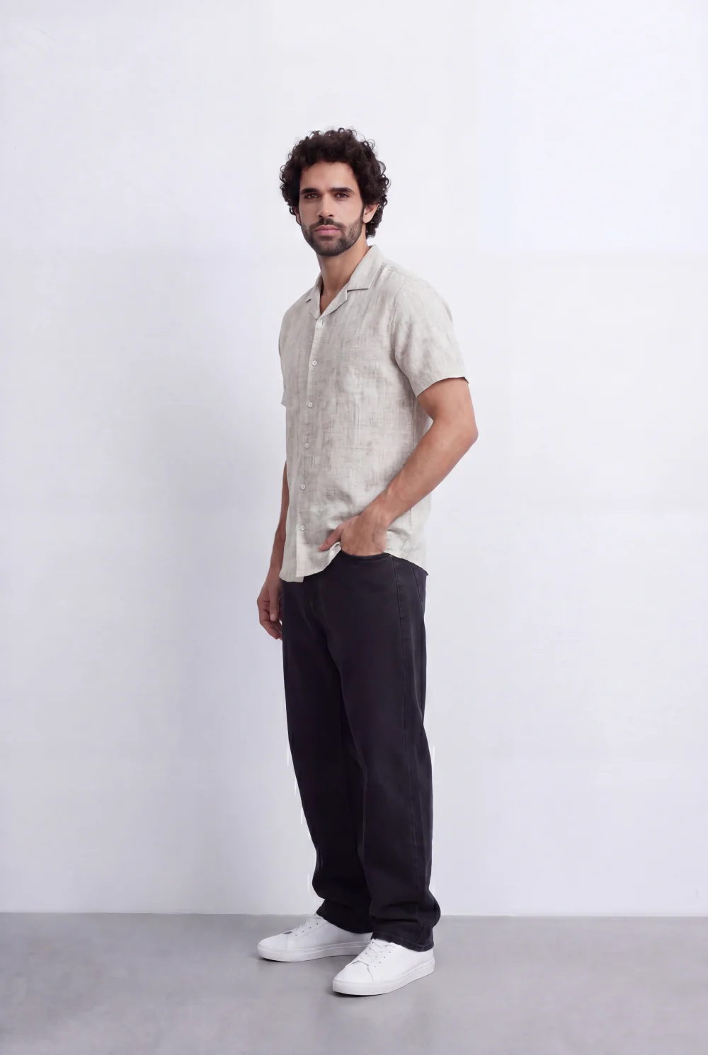 Men's Slim Fit Short Sleeve Jacquard Shirt Lightweight Button-Up Tomato Store Smart Casual Style - Image 11