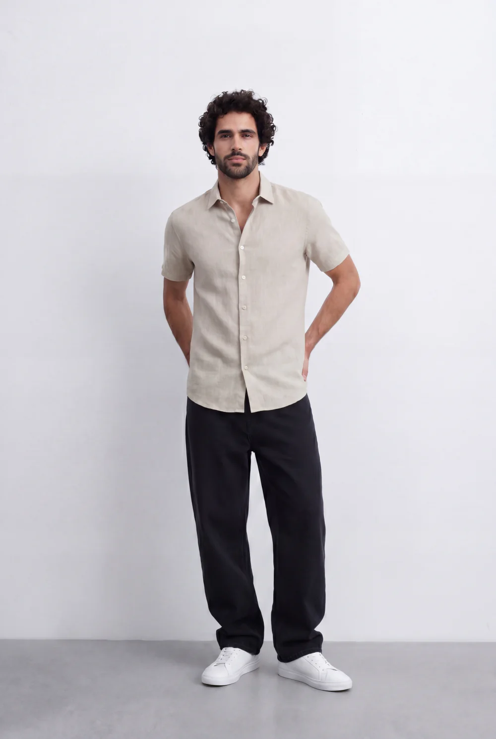 Men's Slim Fit Short Sleeve Jacquard Shirt Lightweight Button-Up Tomato Store Smart Casual Style - Image 4