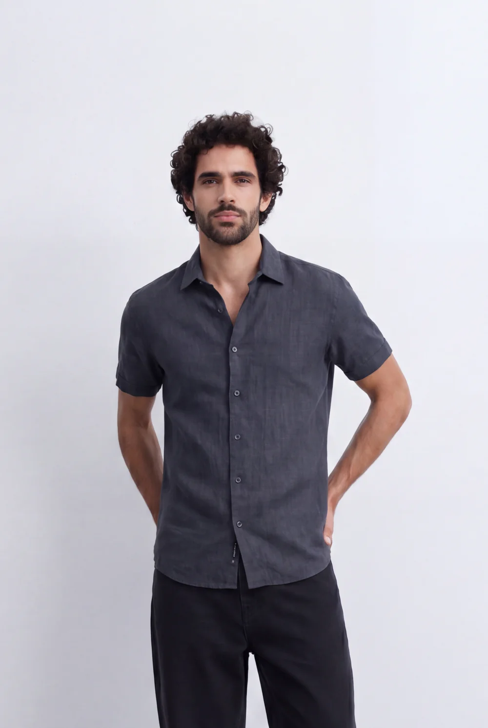 Men's Slim Fit Short Sleeve Jacquard Shirt Lightweight Button-Up Tomato Store Smart Casual Style - Image 5