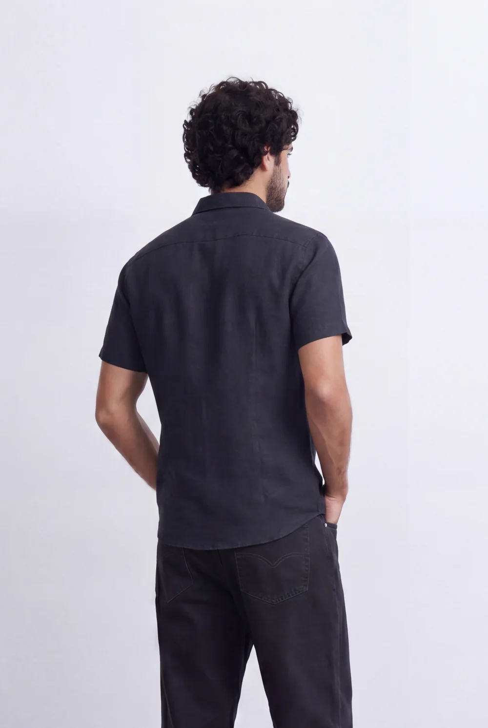 Men's Slim Fit Short Sleeve Jacquard Shirt Lightweight Button-Up Tomato Store Smart Casual Style - Image 7