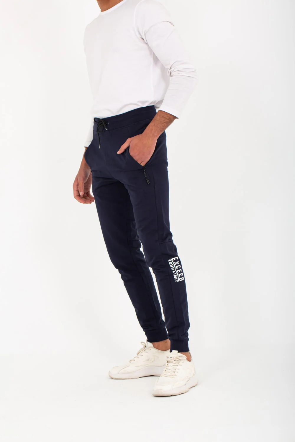 Men's Slim Fit Sports Unique Cut Printed Leg Sweatpants - Image 3