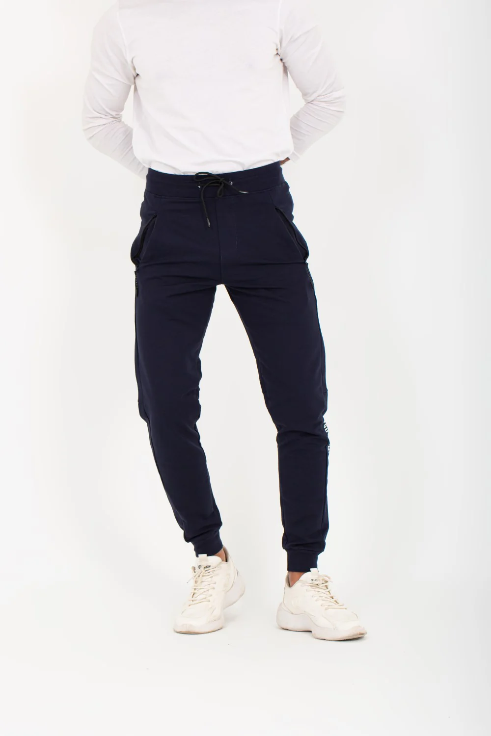 Men's Slim Fit Sports Unique Cut Printed Leg Sweatpants - Image 4