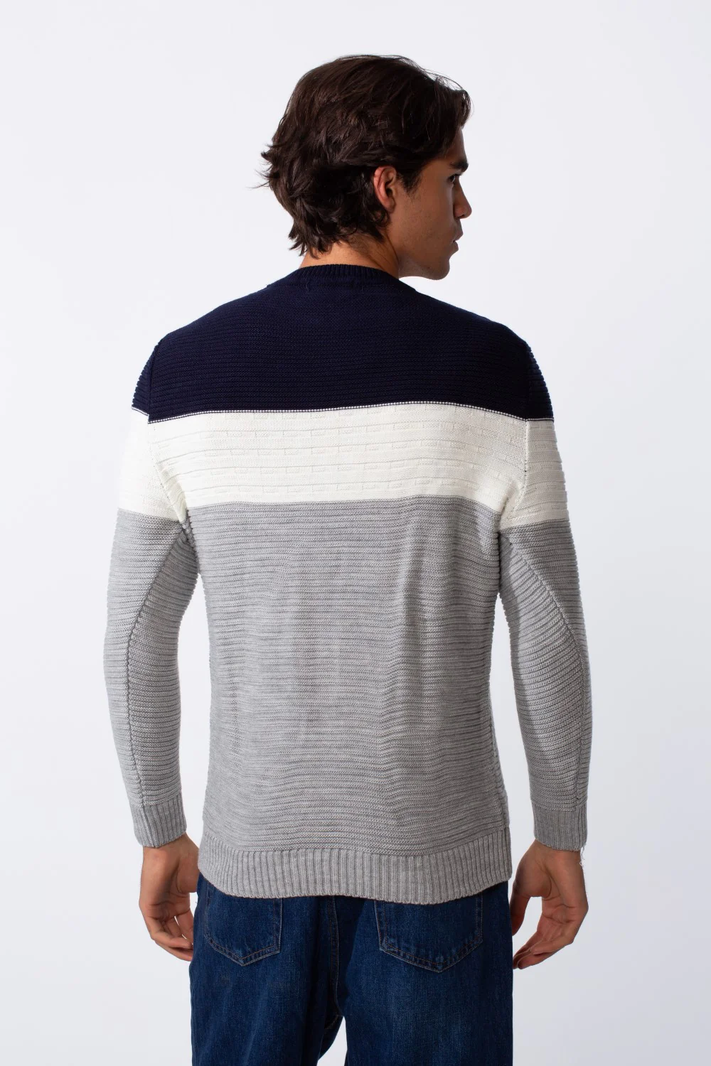 Men's Slim Fit Striped Classic Round Neck Pullover - Image 6