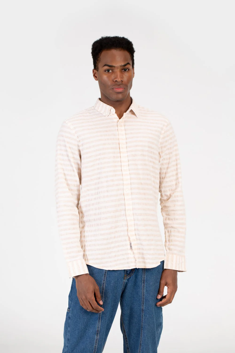 Men's Slim Fit Striped Long Sleeve Shirt