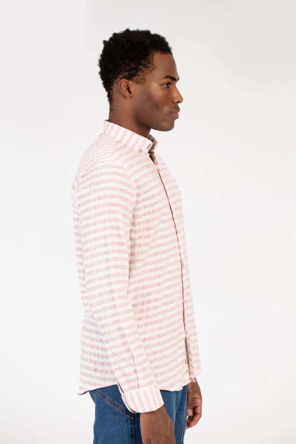 Men's Slim Fit Striped Long Sleeve Shirt - Image 15
