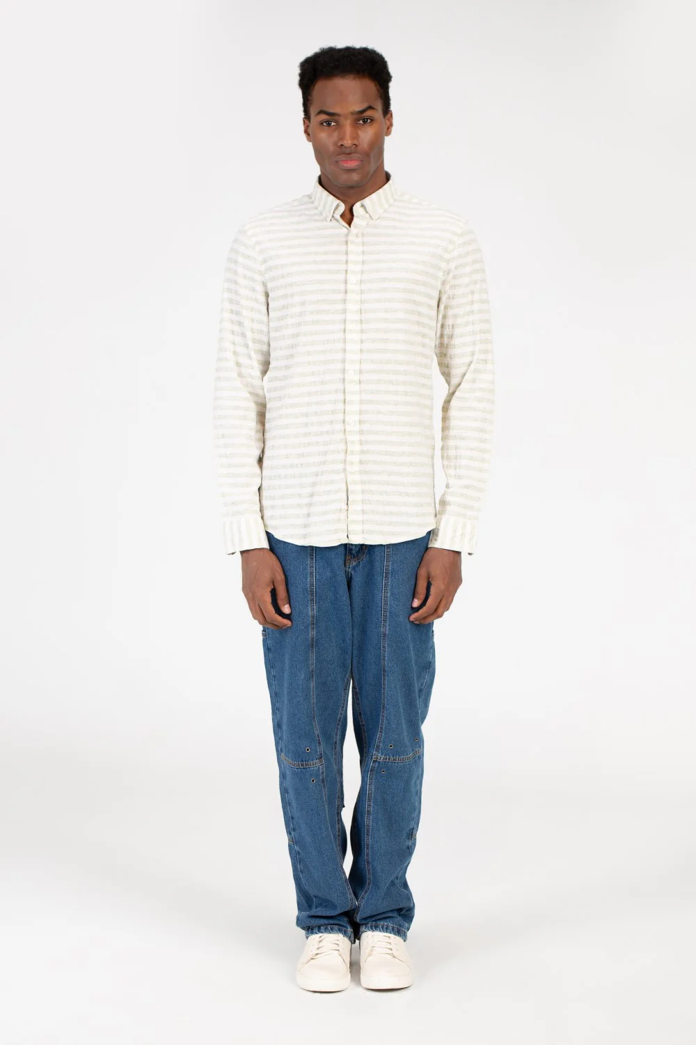 Men's Slim Fit Striped Long Sleeve Shirt - Image 8