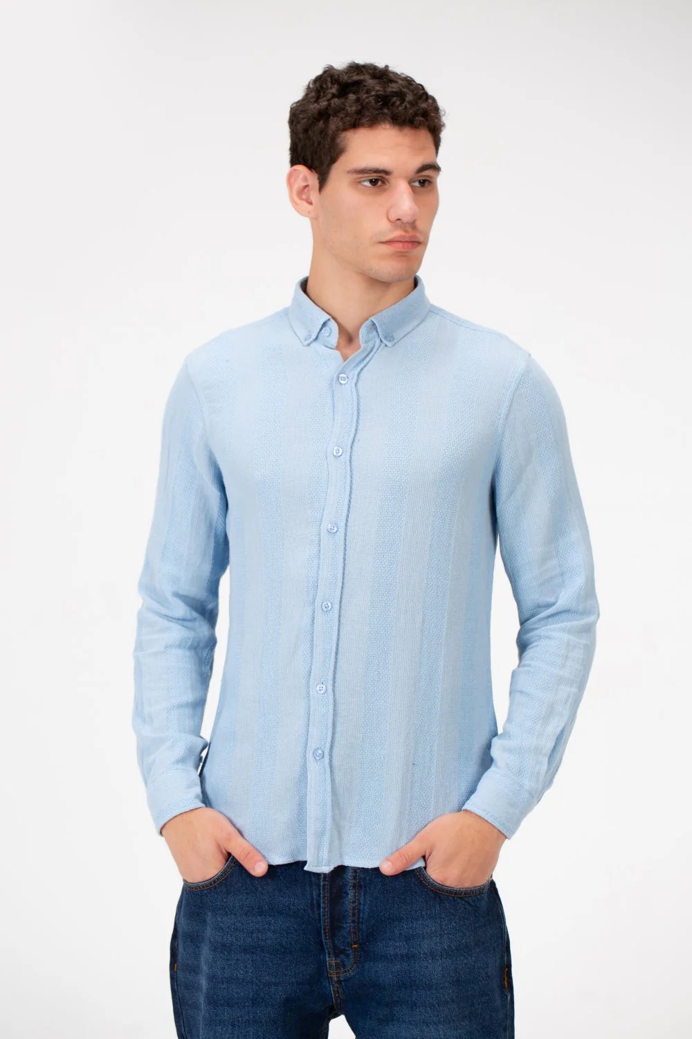 Men's Slim Fit Striped Long Sleeves Shirt - Image 9