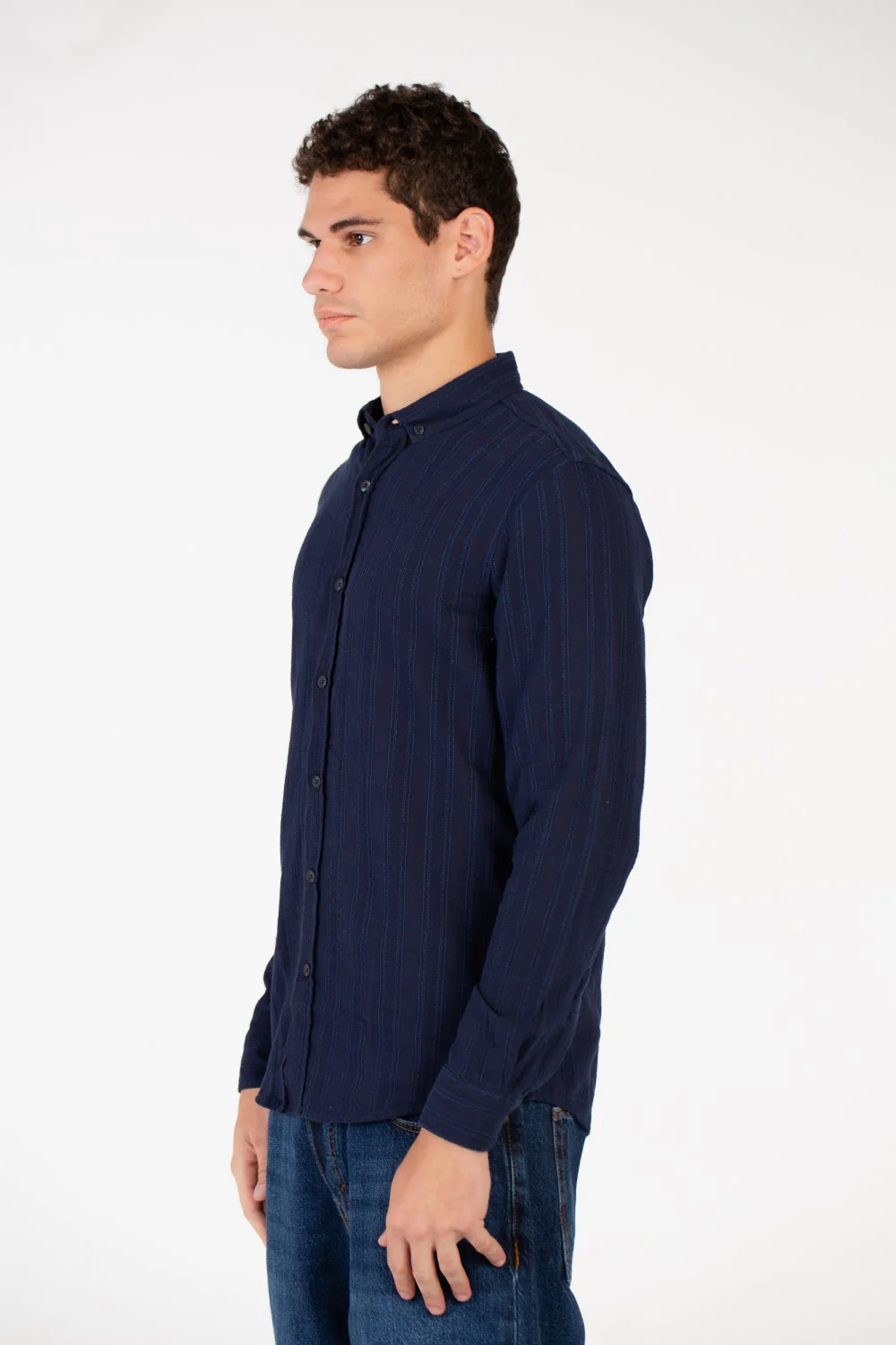 Men's Slim Fit Striped Poplin Shirt - Image 11