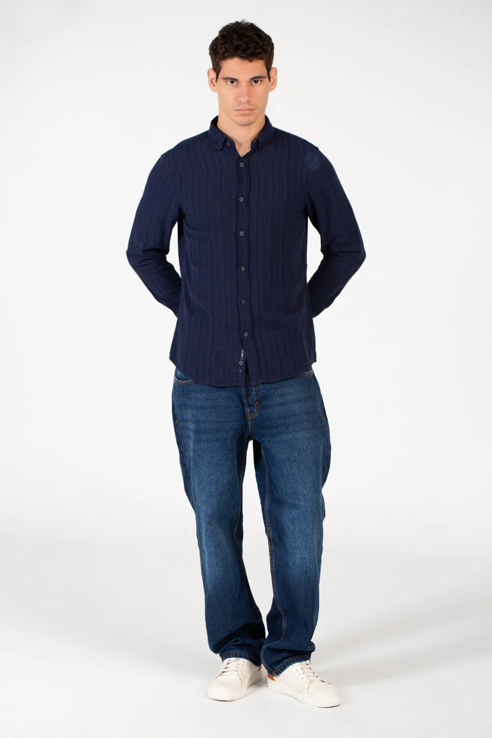 Men's Slim Fit Striped Poplin Shirt - Image 12