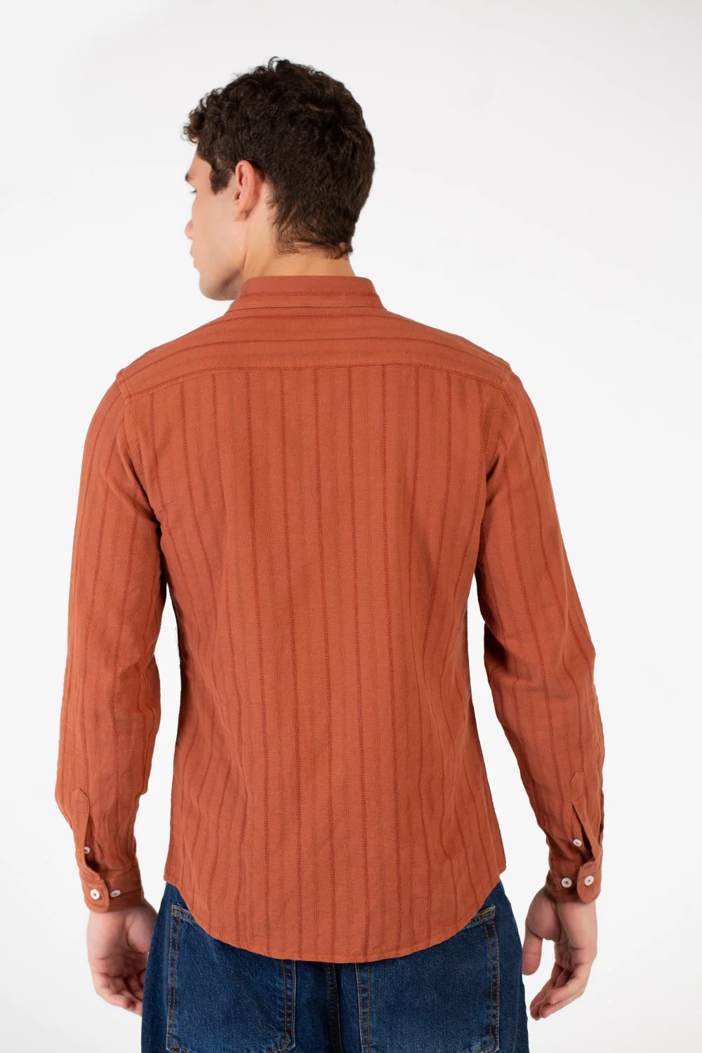 Men's Slim Fit Striped Poplin Shirt - Image 2