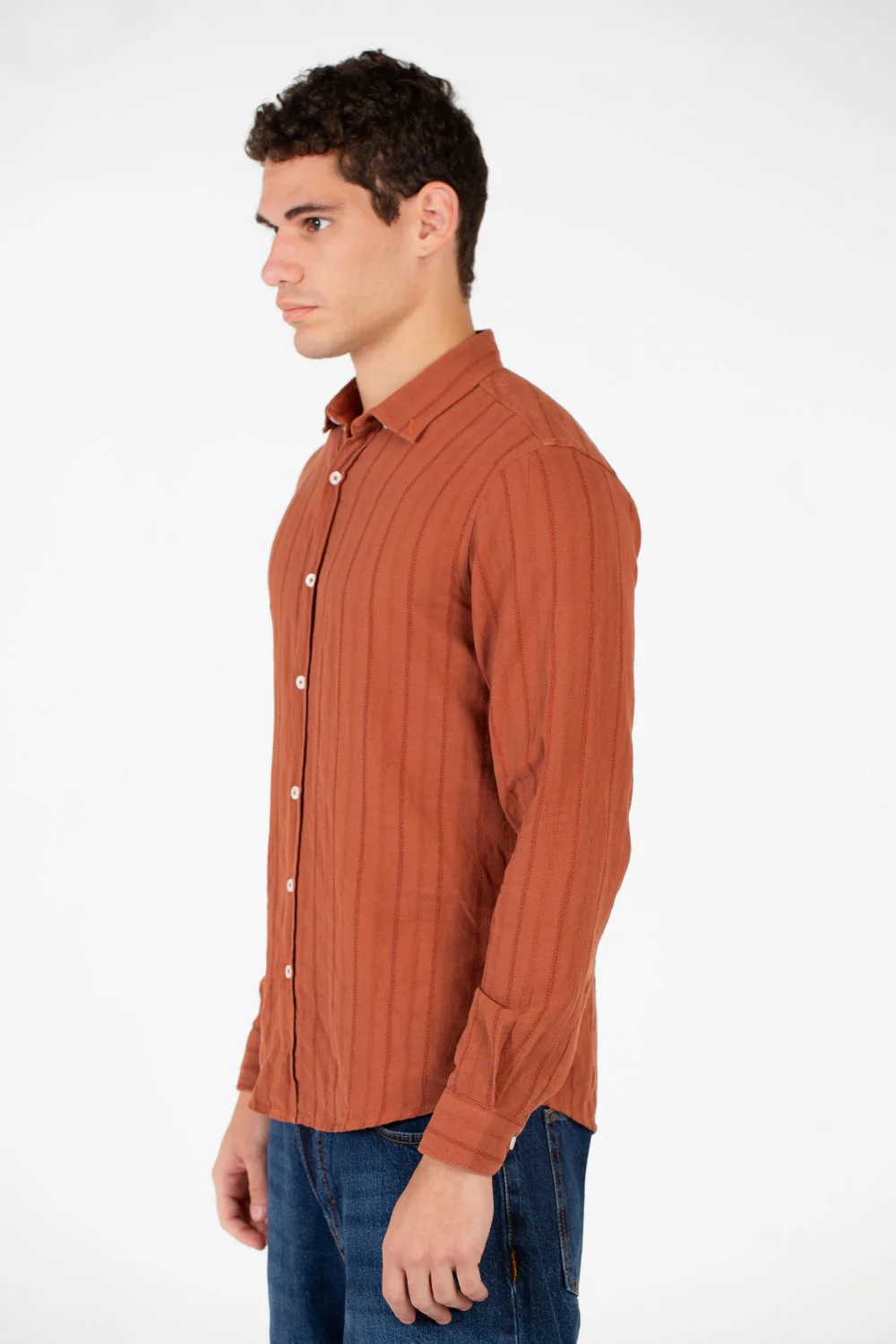 Men's Slim Fit Striped Poplin Shirt - Image 3