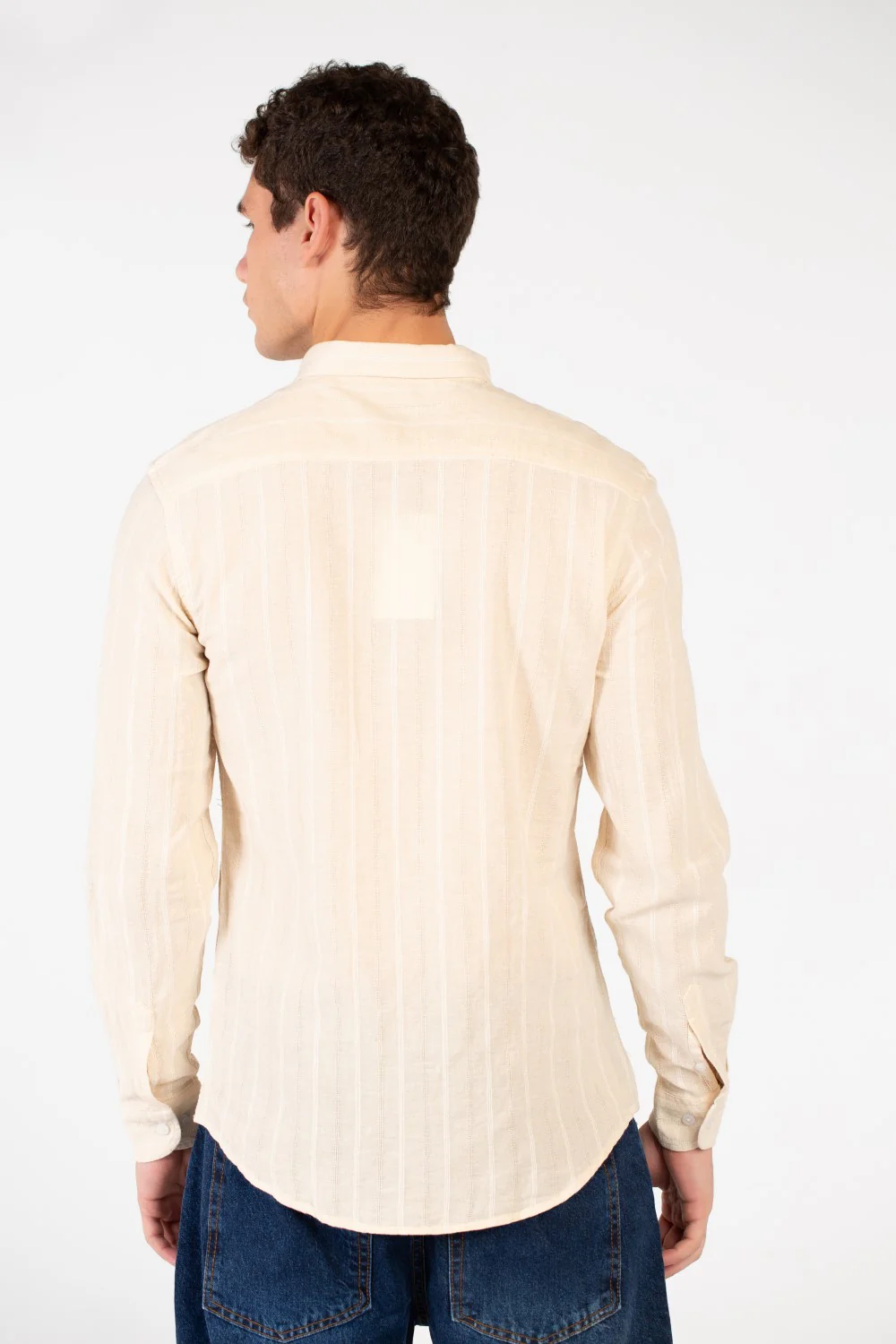 Men's Slim Fit Striped Poplin Shirt - Image 6