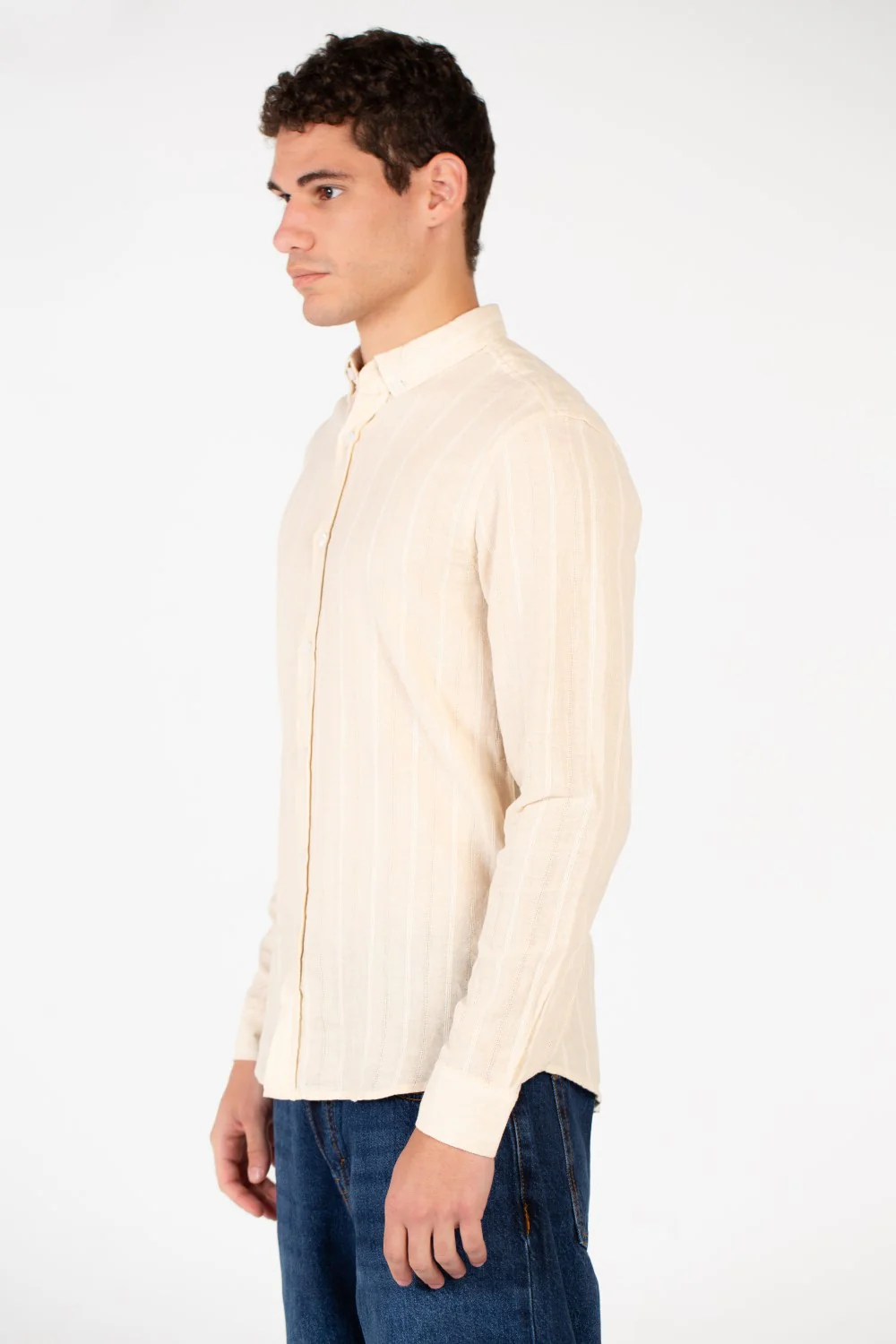Men's Slim Fit Striped Poplin Shirt - Image 7