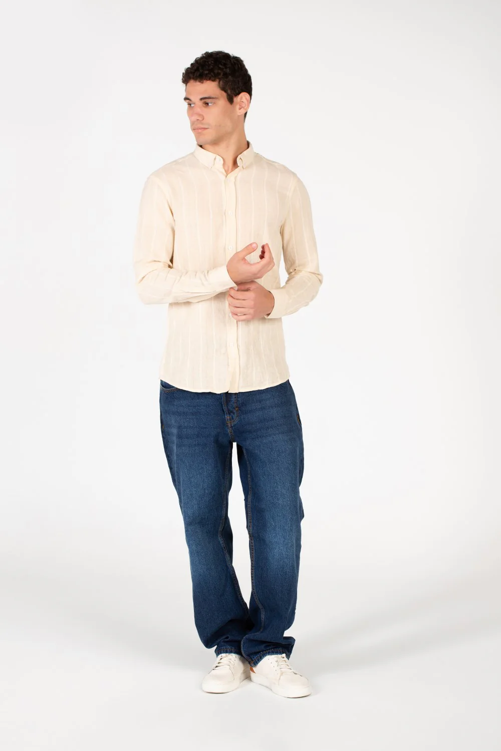 Men's Slim Fit Striped Poplin Shirt - Image 8