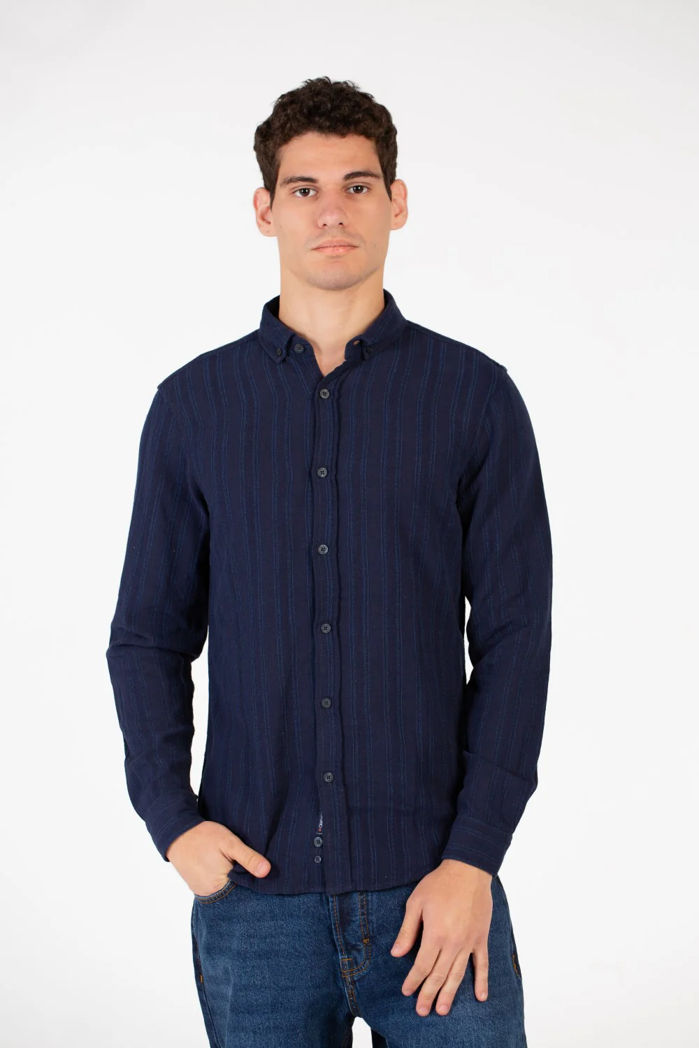 Men's Slim Fit Striped Poplin Shirt - Image 9