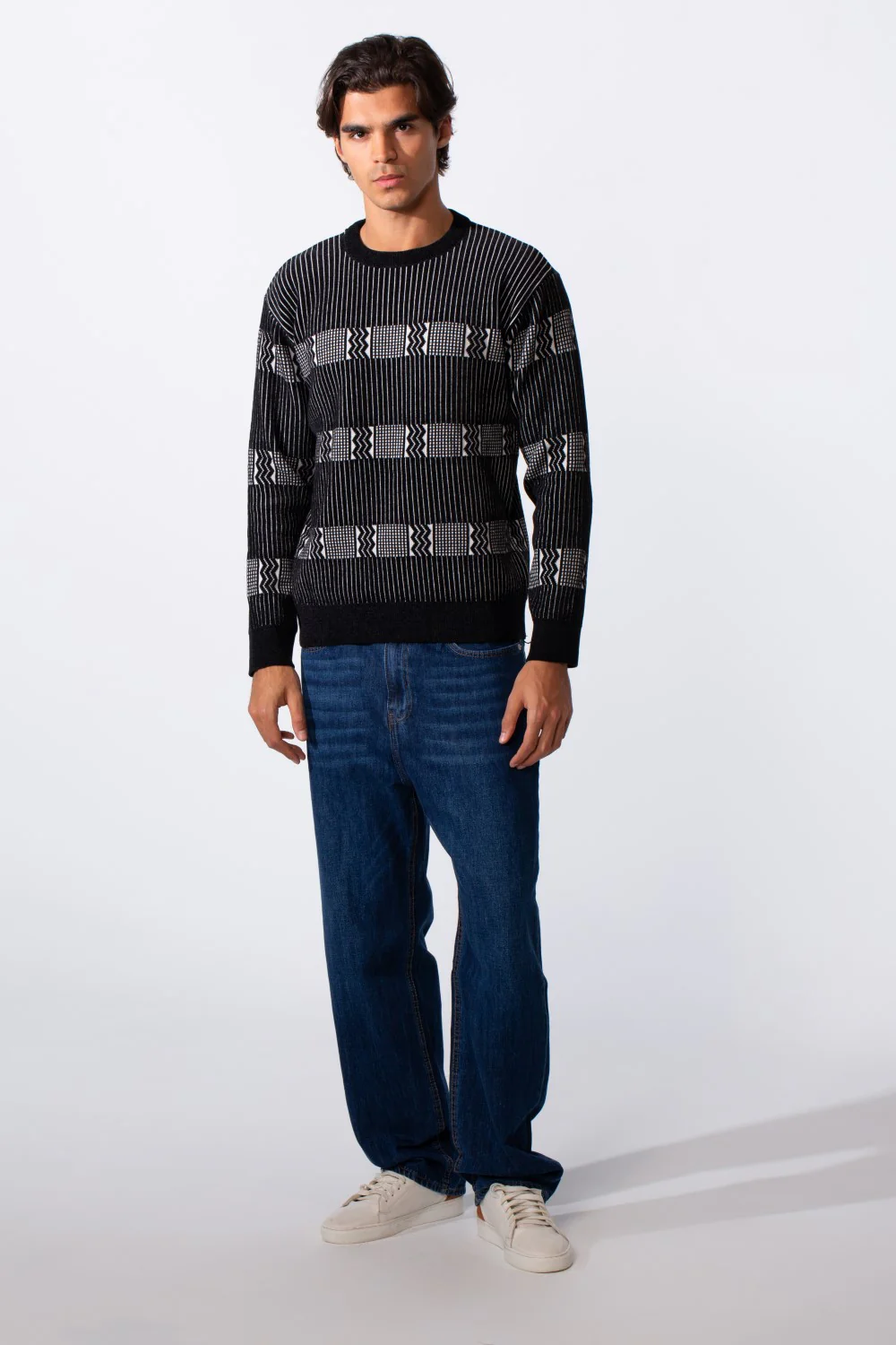 Men's Slim Fit Striped Round Neck Pullover - Image 7