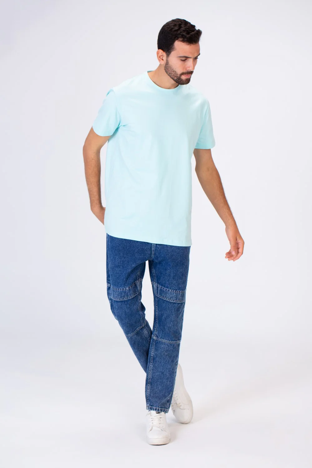 Men's Slim Fit T-shirt Printed On The Back In Single Lycra Material - Image 11