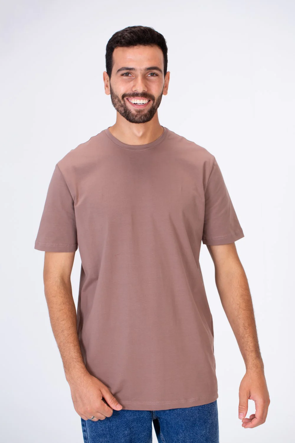 Men's Slim Fit T-shirt Printed On The Back In Single Lycra Material - Image 12