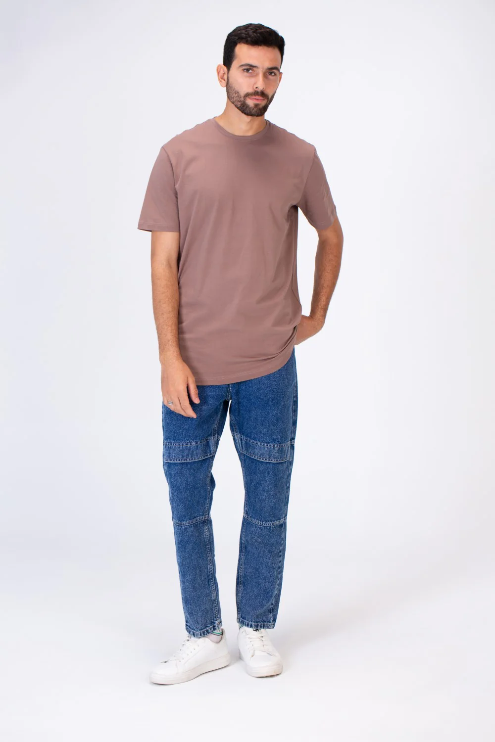Men's Slim Fit T-shirt Printed On The Back In Single Lycra Material - Image 14