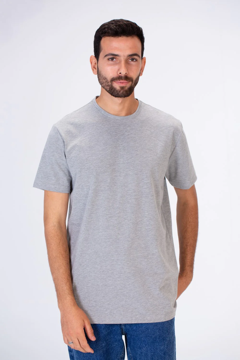 Men's Slim Fit T-shirt Printed On The Back In Single Lycra Material - Image 5