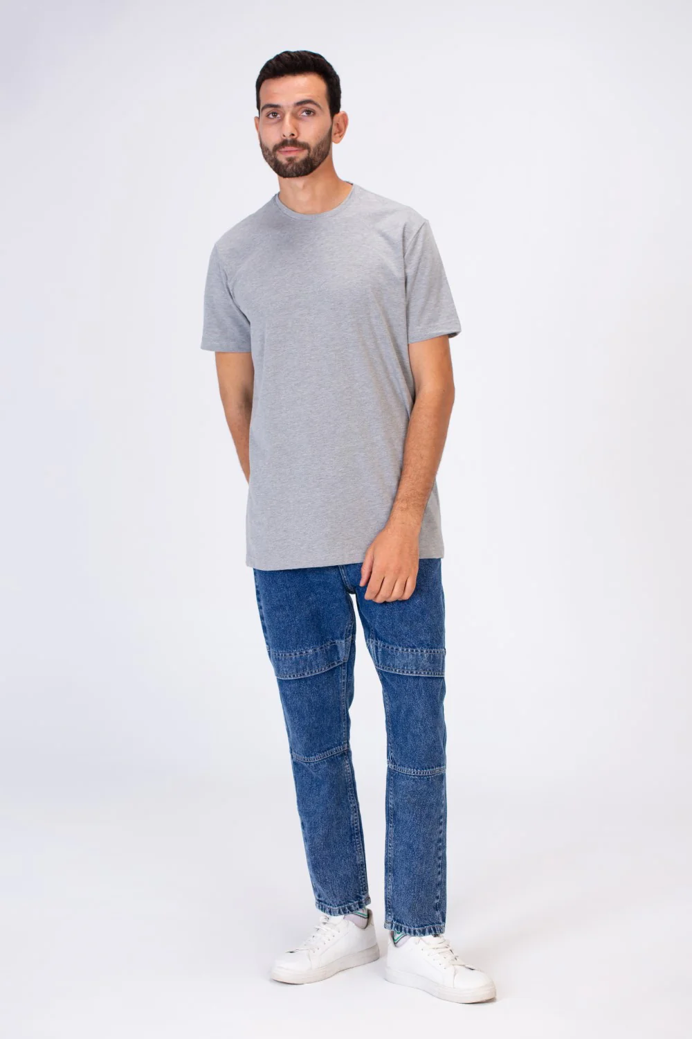 Men's Slim Fit T-shirt Printed On The Back In Single Lycra Material - Image 8