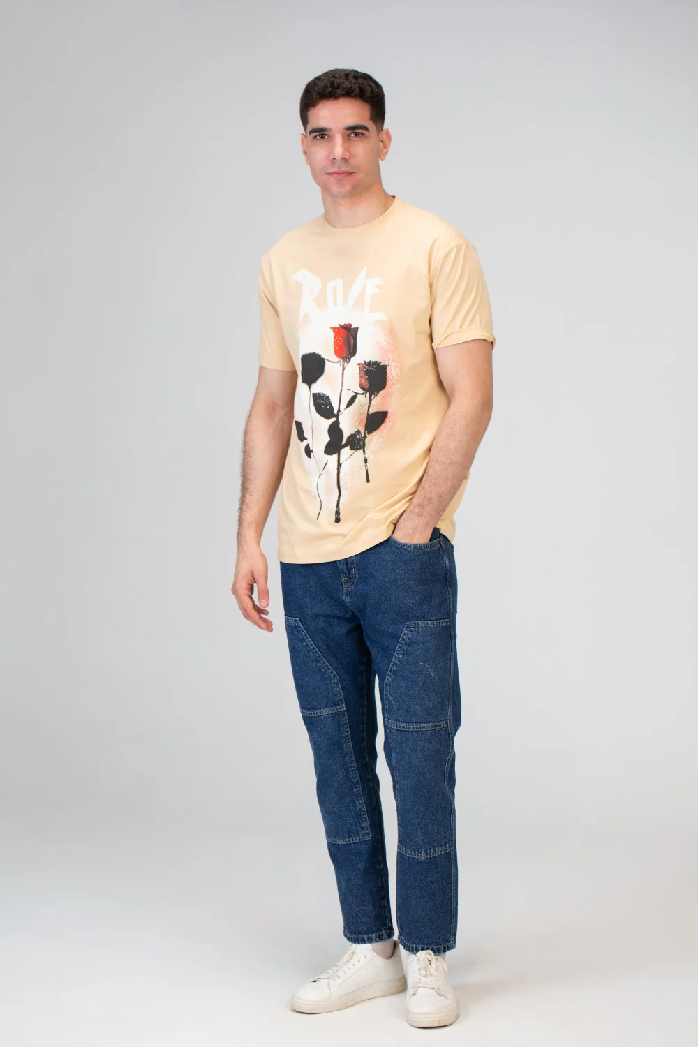 Mens Slim Fit T-shirt With A Round Neck And Comfortable Lycra Material - Image 3
