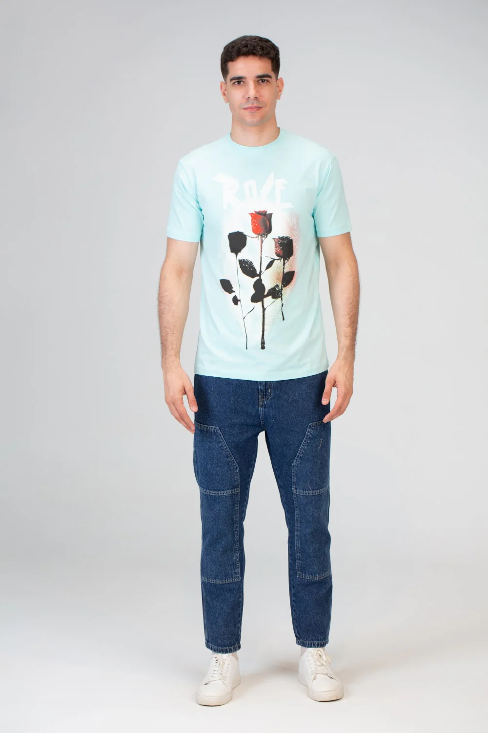 Mens Slim Fit T-shirt With A Round Neck And Comfortable Lycra Material - Image 4