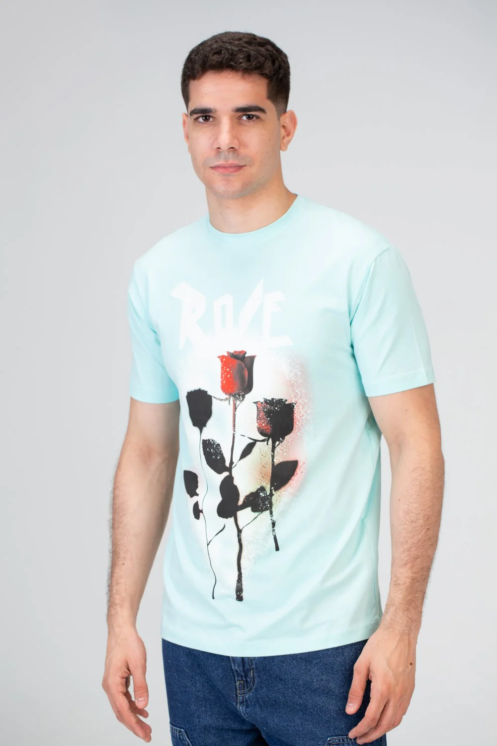 Mens Slim Fit T-shirt With A Round Neck And Comfortable Lycra Material - Image 6