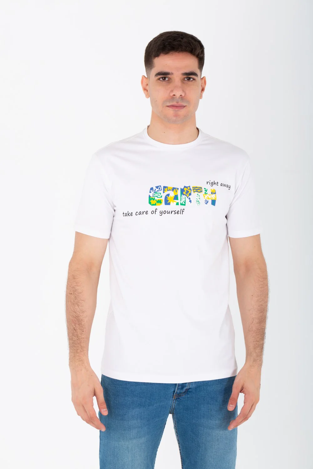 Men's Slim Fit T-shirt With A Round Neck Made Of Summer Melton Material - Image 10